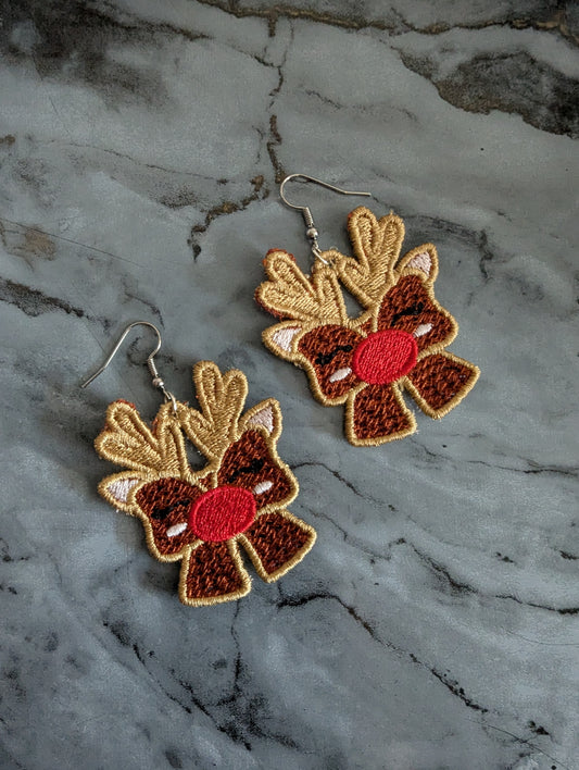 Weihnachts-Schleifen-Ohrhänger